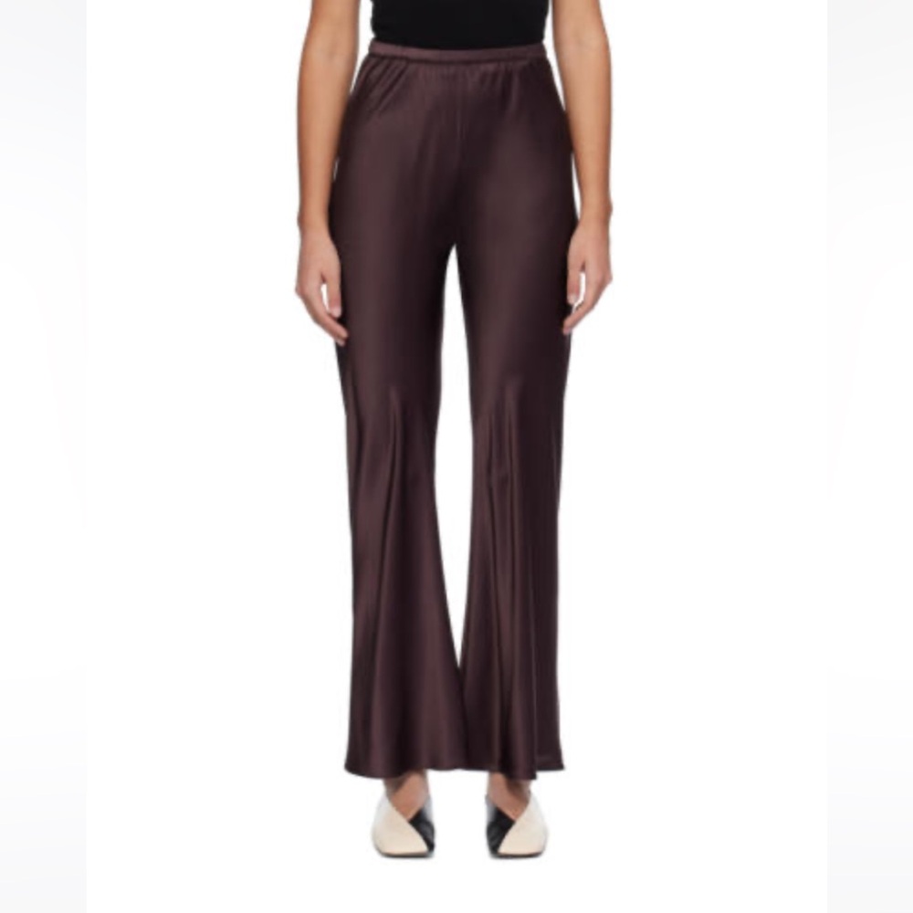 Silk Laundry Brown 100% Silk Bias Cut Pants